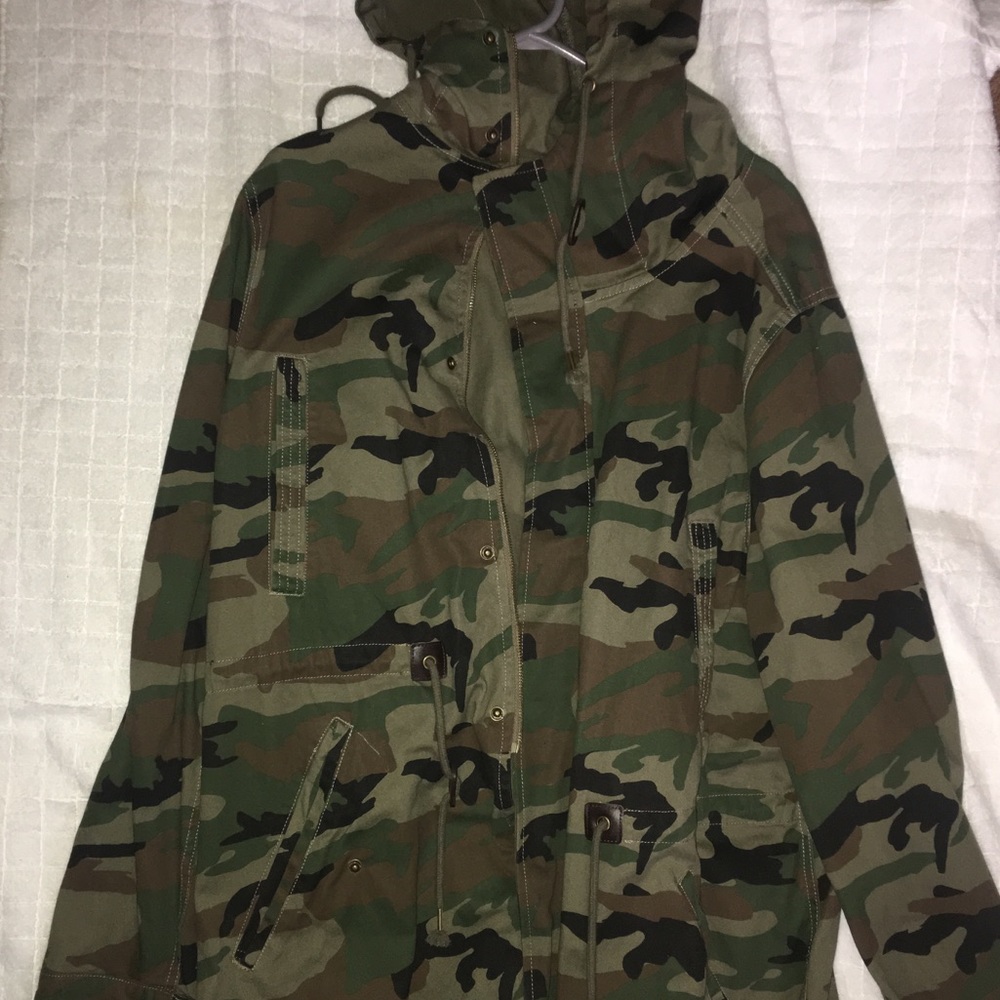 Long line camo jacket *vintage denim*